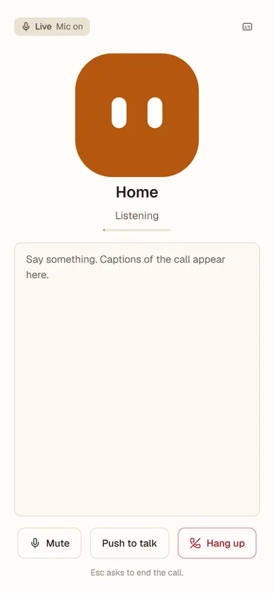 SAAM's live voice call on a phone.